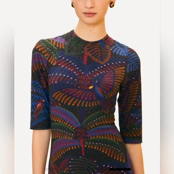 NWT FARM RIO SZ M. Multicolor Patterned Women's Dress - Picture 4 of 15